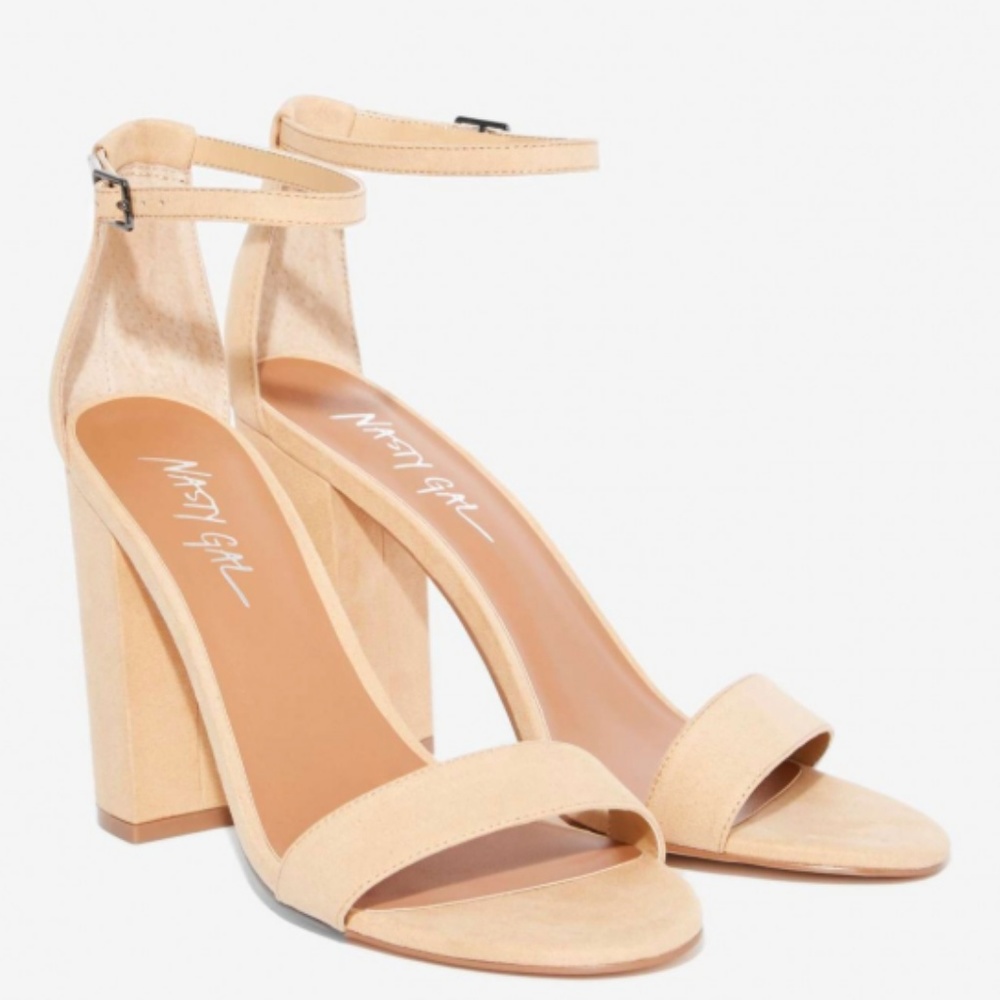 Nasty Gal Take The Strap Vegan Suede Heel